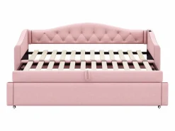 ModernLuxe Cama Nido|Cama nido de lino 90x200 cm y 90x190 cm - con puerto USB y somier -