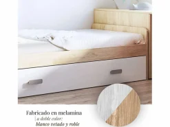 Cama Nido de Melamina Color Puccini Andersen – Ancho 194,4 cm x Fondo 98 cm x Alto 58 cm, Ideal para Habitaciones Juveniles.^ Sale