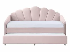 Vente-unique Cama Terciopelo|Cama Diván|Cama nido en forma de concha 2 x 90 x 190 cm en terciopelo - ELUSIA
