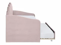 Vente-unique Cama Terciopelo|Cama Diván|Cama nido en forma de concha 2 x 90 x 190 cm en terciopelo - ELUSIA