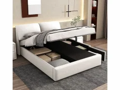 DripeX Cama Terciopelo|Cama Con Canapé|Cama nido en terciopelo , 140 x 200 cm, con 3 cajones y cabecero ajustable, carga máx. 300kg