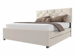 Cama nido infantil - 140 x 200 cm + 90 x 190 cm con cabecero - terciopelo - (sin colchón)^Merax Best