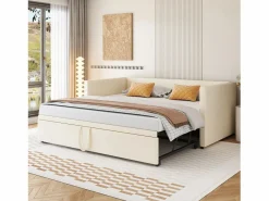 Merax Cama Diván|Cama Nido|Cama nido infantil 90 x 200 cm - terciopelo - estilo contemporáneo - color