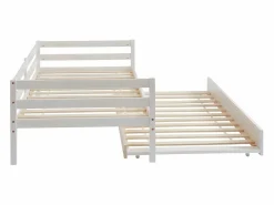 Vente-unique Cama nido infantil 2 x 90 x 190 cm Pino macizo y MDF AEDAN II Blanco Sale