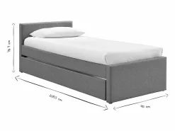 Miliboo Cama Diván|Cama Nido|Cama nido infantil 90 × 195 cm tela MACCO