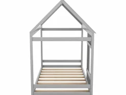 Merax Cama Montessori|Cama nido infantil de 90 x 200 cm - pino y MDF - color: Gris