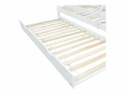 Cama nido infantil de 90x200 cm con cama nido de 90x190 cm en madera blanca^Hauss Spole Outlet