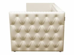 ModernLuxe Cama nido tapizada en terciopelo - 90/180x200 cm - con somier de láminas - Beige Outlet