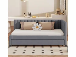 Cama nido tapizada 90x200cm - sofá cama nido, somier de láminas, camas juveniles, camas infantiles, camas supletorias, terciopelo -^ New