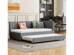 Cama nido tapizada 90x200cm - sofá cama nido, somier de láminas, camas juveniles, camas infantiles, camas supletorias, terciopelo -^ New