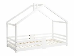 Cama nido 90x200 cm - Cama infantil con somier - protección anticaídas - Blanco Clearance
