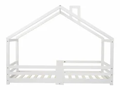 Cama nido 90x200 cm - Cama infantil con somier - protección anticaídas - Blanco Clearance