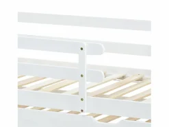 Cama nido 90x200/190 cm - Cama infantil con somier de láminas de madera y ruedas - y natural^ Outlet