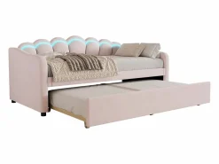 Merax Cama Nido|Cama nido 90x200 cm + cama 90x190 cm, sofá cama - terciopelo - LEDs - color (sin colchón)