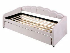 Merax Cama Nido|Cama nido 90x200 cm + cama 90x190 cm, sofá cama - terciopelo - LEDs - color (sin colchón)