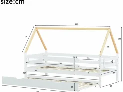 Cama nido 90x200cm con somier - cama cabina de madera maciza -^ModernLuxe Sale