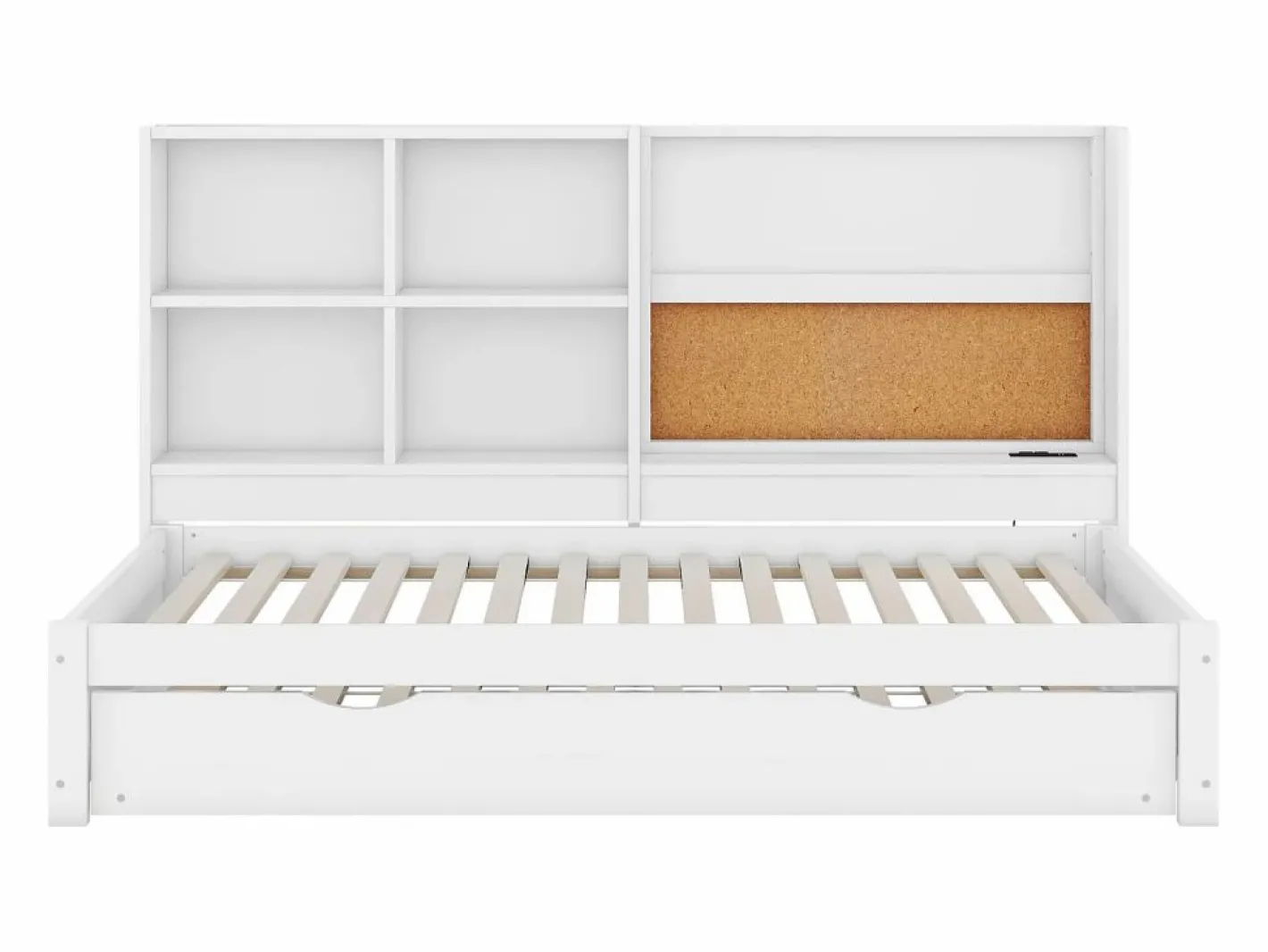 Cama nido 90x200cm+90x190cm, Sofá cama con cabecero con almacenaje y puerto de carga USB,^ Outlet