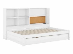 Cama nido 90x200cm+90x190cm, Sofá cama con cabecero con almacenaje y puerto de carga USB,^ Outlet