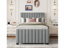 Cama nido 2x90x190 cm con cabecero - Terciopelo - para niños - Somier incluido -^Merax Outlet
