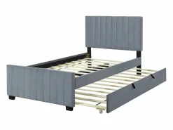 Cama nido 2x90x190 cm con cabecero - Terciopelo - para niños - Somier incluido -^Merax Outlet