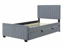 Cama nido 2x90x190 cm con cabecero - Terciopelo - para niños - Somier incluido -^Merax Outlet