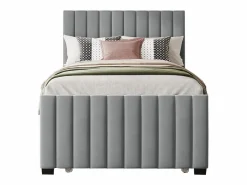 Cama nido 2x90x190 cm con cabecero - Terciopelo - para niños - Somier incluido -^Merax Outlet