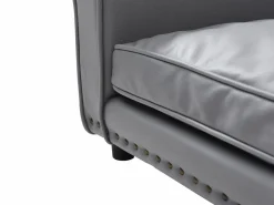 Vente-unique Cama para mascotas de cuero sintético - L.94 x P. 65 x A. 42 cm - - GALIAMA Gris Best