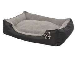 Clicnbuy Cama para perro con cojín acolchado XL negra Negro Sale
