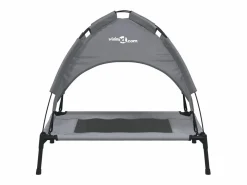 Clicnbuy Cama De Animales De Compañía|Cama para perros con dosel antracita tela oxford y acero