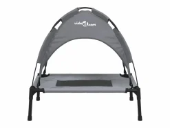 Clicnbuy Cama De Animales De Compañía|Cama para perros con dosel antracita tela oxford y acero