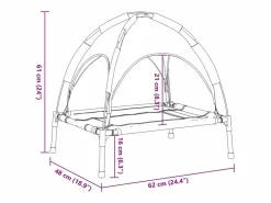 Clicnbuy Cama De Animales De Compañía|Cama para perros con dosel antracita tela oxford y acero