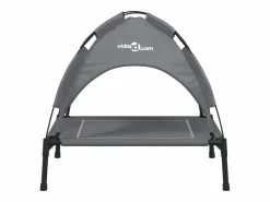 Clicnbuy Cama De Animales De Compañía|Cama para perros con dosel antracita tela oxford y acero