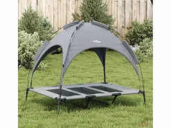 Clicnbuy Cama De Animales De Compañía|Cama para perros con dosel antracita tela oxford y acero