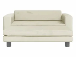 Clicnbuy Cama para perros con extensión terciopelo 100x50x30 cm Crema Sale