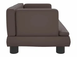 Clicnbuy Cama para perros de cuero sintético marrón 60x40x30 cm Marru00f3n Hot