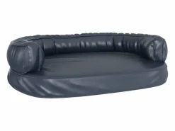 Clicnbuy Cama De Animales De Compañía|Cama para perros de espuma cuero sintético oscuro 88x65 cm
