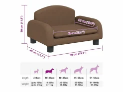 Clicnbuy Cama De Animales De Compañía|Cama para perros de tela marrón 50x40x30 cm