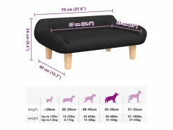 Clicnbuy Cama para perros de tela negra 70x40x24 cm Negro Online