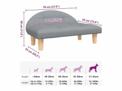 Cama para perros de tela claro 70x52x30 cm^Clicnbuy Discount
