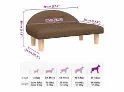 Clicnbuy Cama De Animales De Compañía|Cama para perros de tela marrón 70x52x30 cm