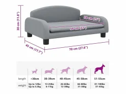 Clicnbuy Cama para perros de tela claro 70x45x30 cm Gris Online