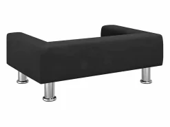 Clicnbuy Cama De Animales De Compañía|Cama para perros de terciopelo negra 70x45x26,5 cm