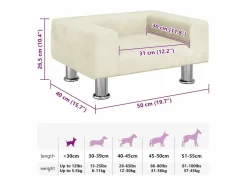 Clicnbuy Cama De Animales De Compañía|Cama para perros de terciopelo 50x40x26,5 cm