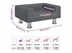 Cama para perros de terciopelo oscuro 50x40x26,5 cm^Clicnbuy Best