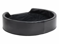 Cama para perros felpa y cuero sintético negra 79x70x19 cm^Clicnbuy Best