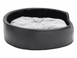 Clicnbuy Cama De Animales De Compañía|Cama para perros felpa y cuero sintético gris 79x70x19 cm