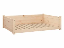 Clicnbuy Cama De Animales De Compañía|Cama para perros madera maciza de pino 95,5x65,5x28 cm