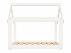 Clicnbuy Cama para perros madera maciza de pino 81x60x70 cm Blanco New