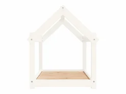 Clicnbuy Cama para perros madera maciza de pino 81x60x70 cm Blanco New