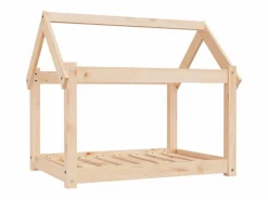 Clicnbuy Cama para perros madera maciza de pino 81x60x70 cm Marru00f3n New